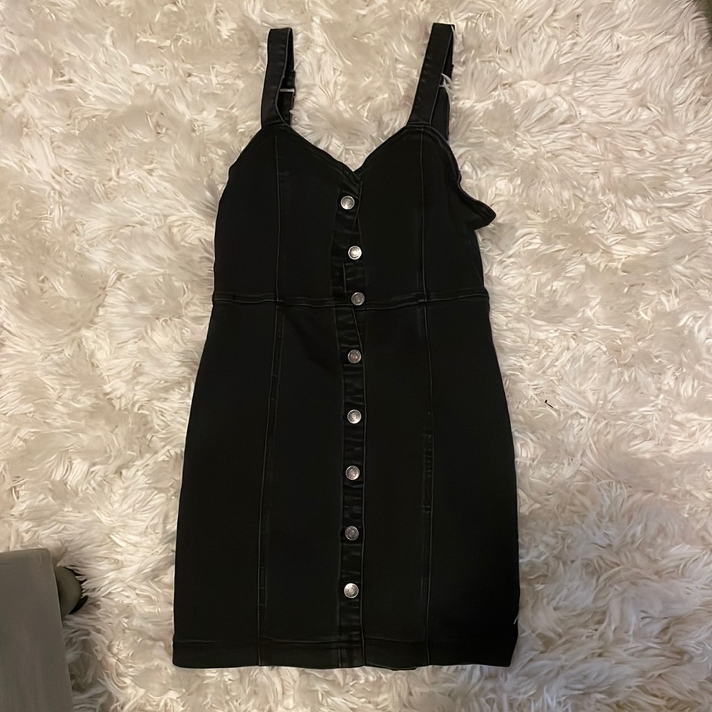 Black denim dress